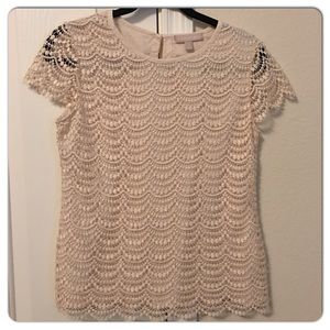 Banana Republic Lace Cap Sleeve Top